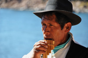 Uomo sull'Isola di Taquile, Titicaca - Perù