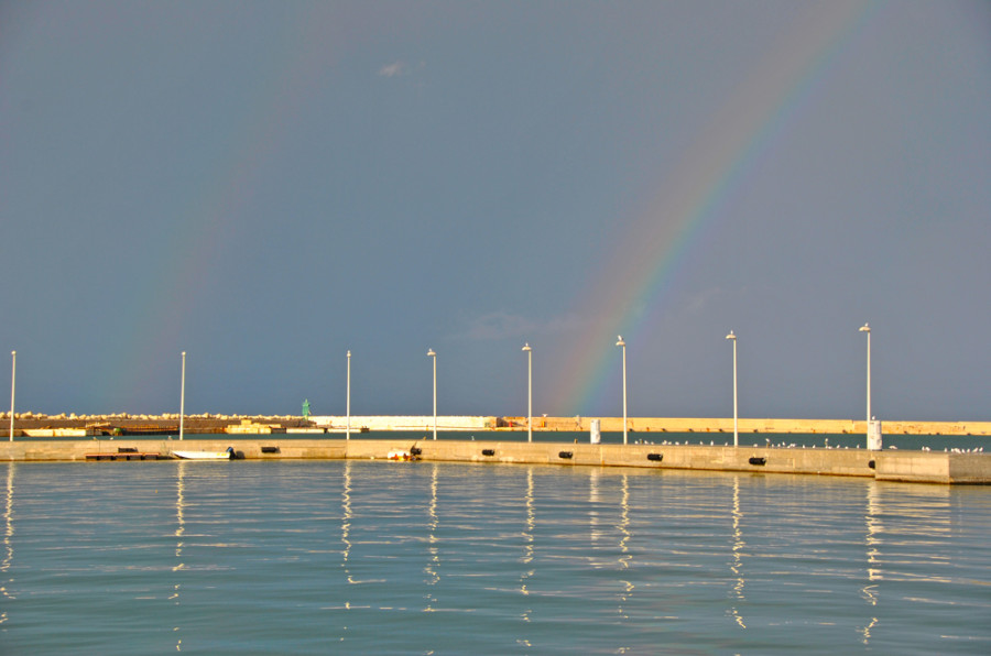 arcobaleno in barca