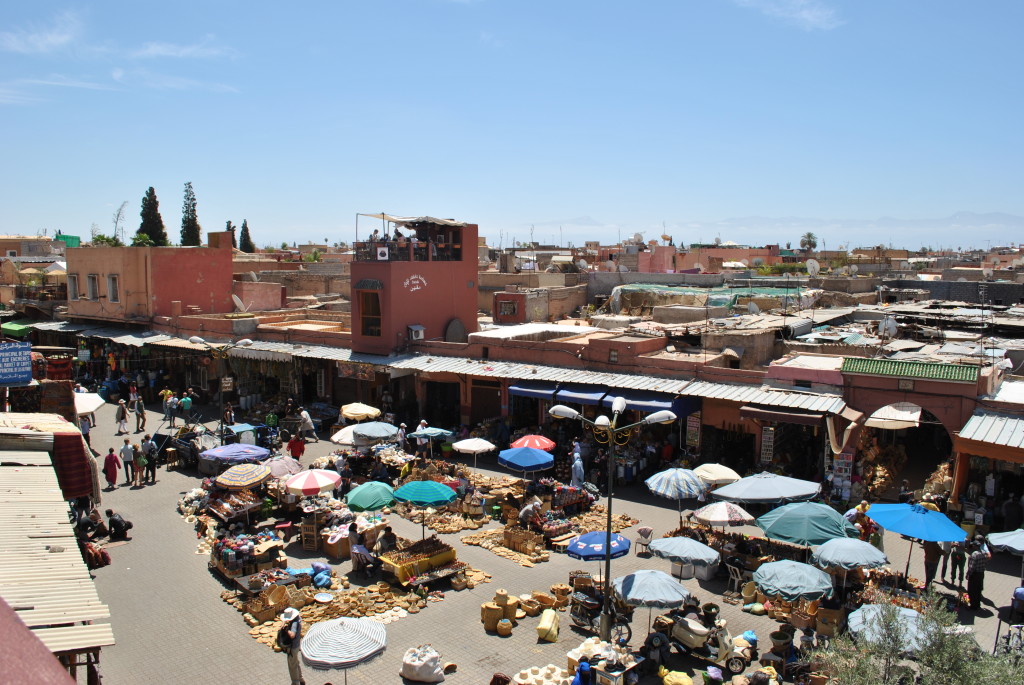 Vista da Cafe des Epices a Marrakech